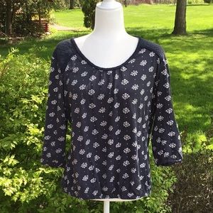 EUC 3/4 sleeve navy top